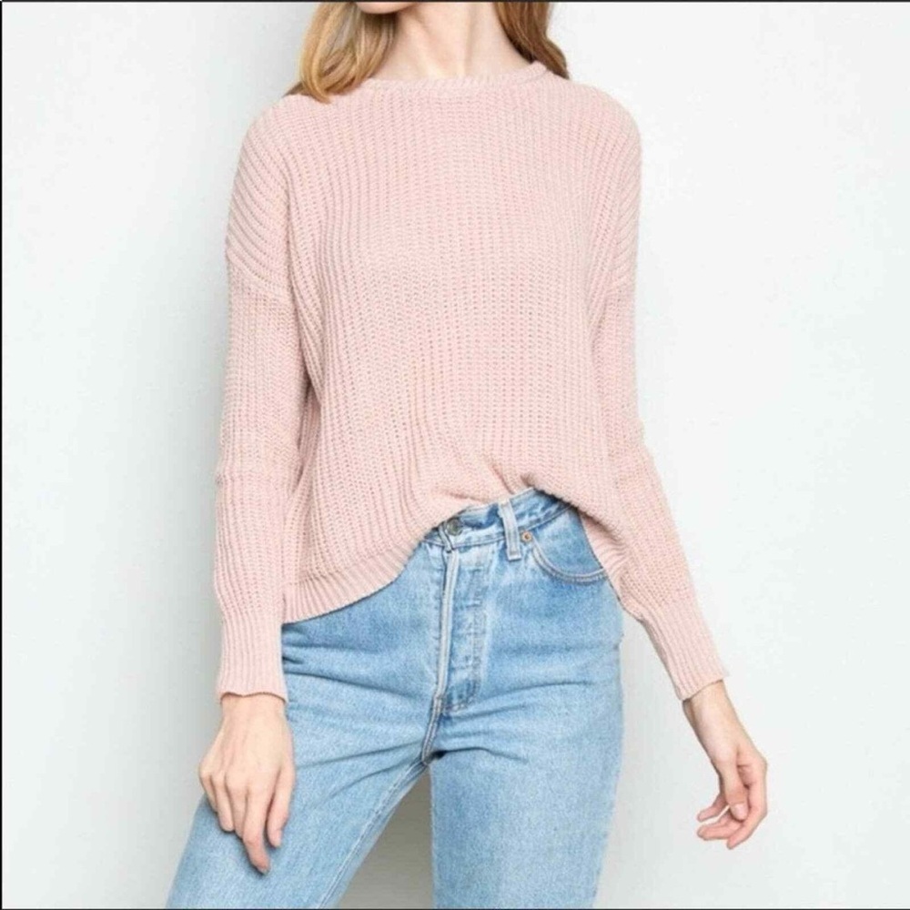 Brandy Melville Pink Bronx Sweater - Picture 1 of 6
